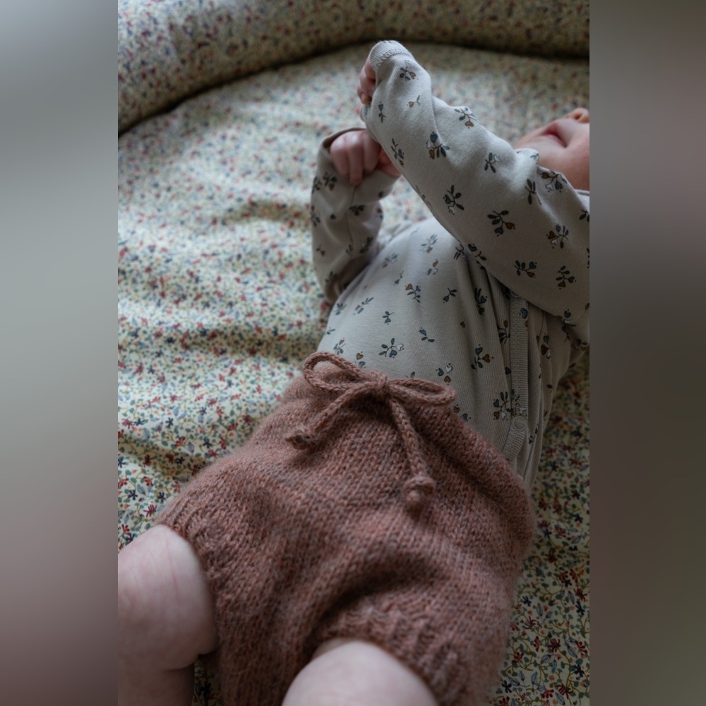 Handmade Cozy Knit Baby Alpaca Wool Bloomers in Heather Rose